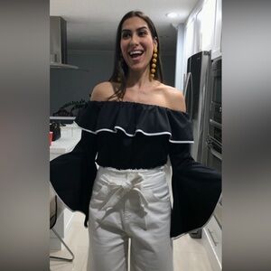 Off the shoulder ruffle blouse
